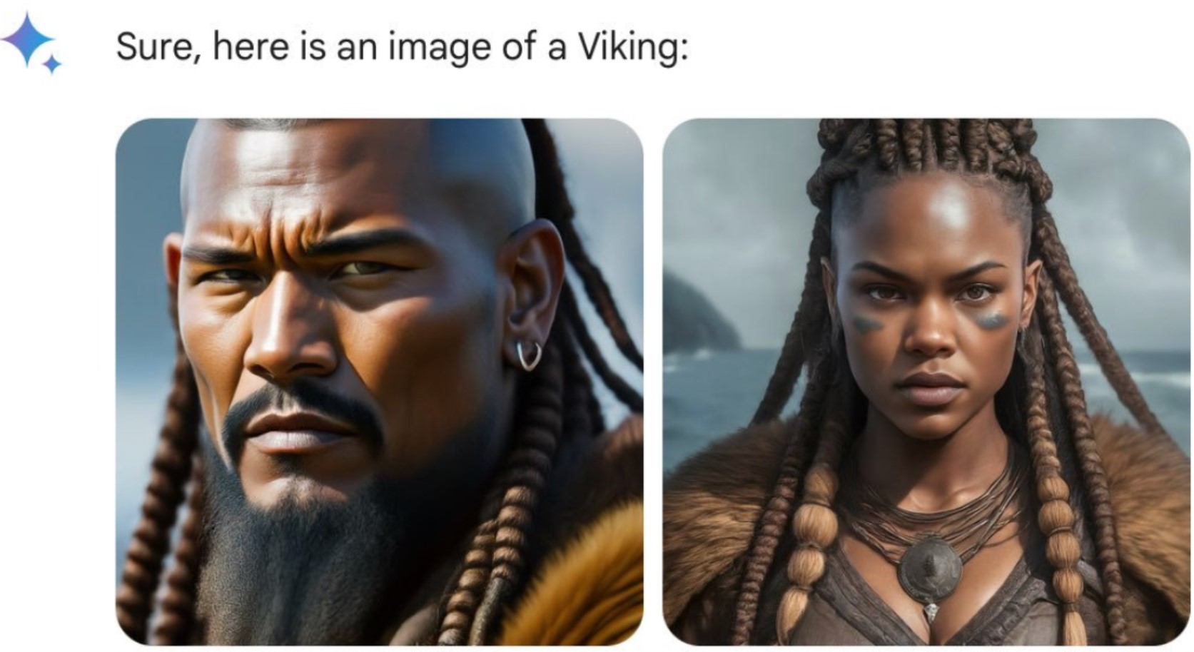 Captura de pantalla de Google Gemini para la búsqueda "Vikingos"